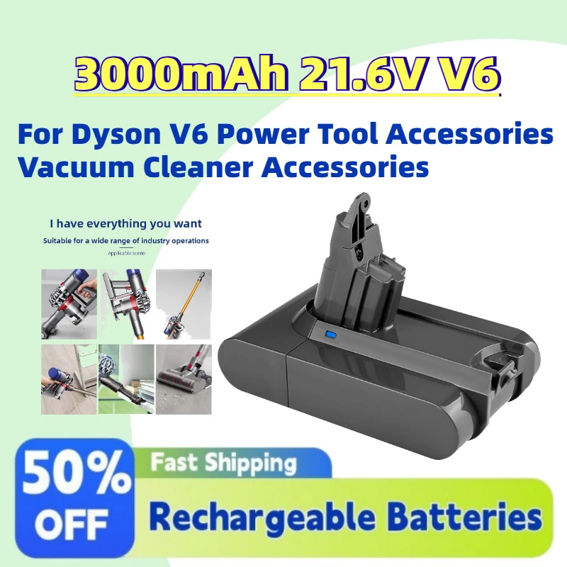 

Fast Shipping In Stock 3000mAh 21.6V V6 Lithium Battery Pack for Dyson V6 Power Tool Accessories Vacuum Cleaner Accessories