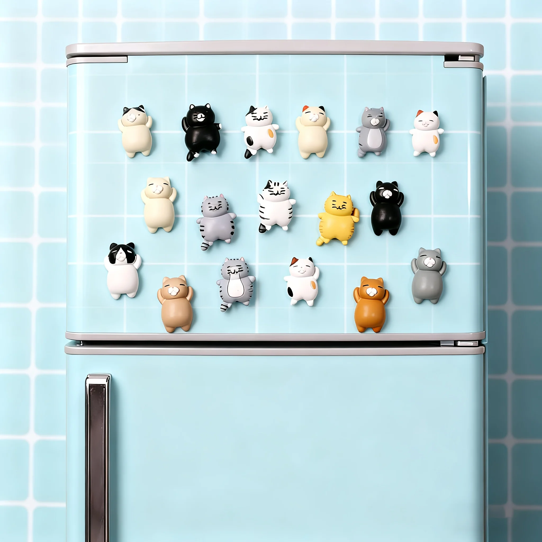 13Pcs, cartoon cat refrigerator magnets, decorative refrigerator magnets, kitchen and home decor
