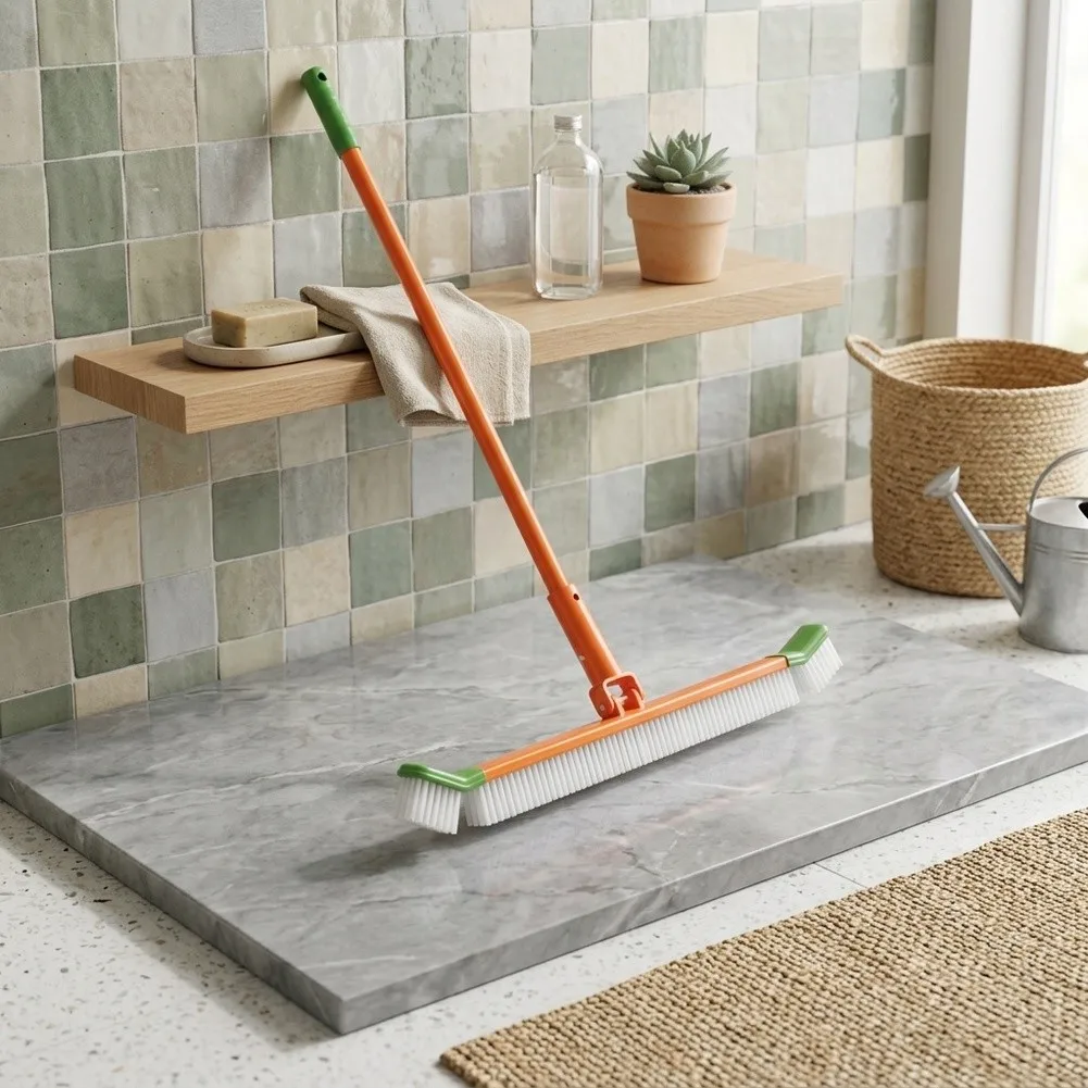 High-density Nylon Bristles Brush Cleaning Tool Corner Cleaning Tool Curved Pool Brush 60cm Length Hard Nylon Fibers