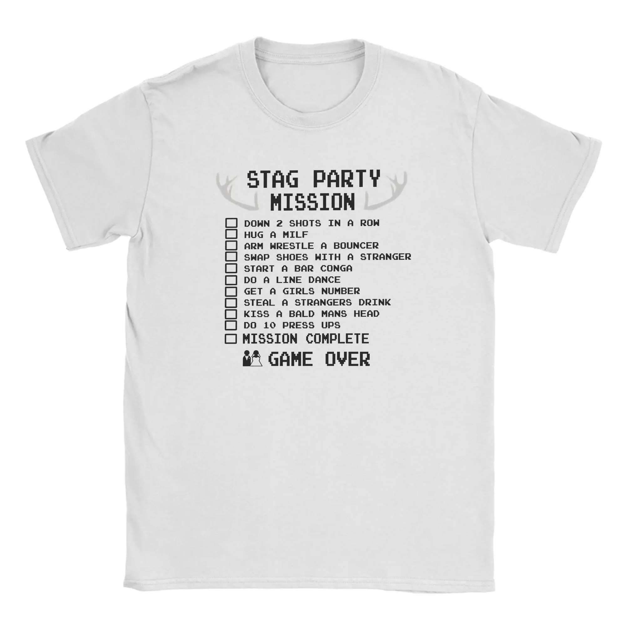 Men's Bachelor Party Challenge List T Shirts  Pure Cotton Tops Summer Y2K Fun Short Sleeves T Shirt  Pattern Tee Shirt,