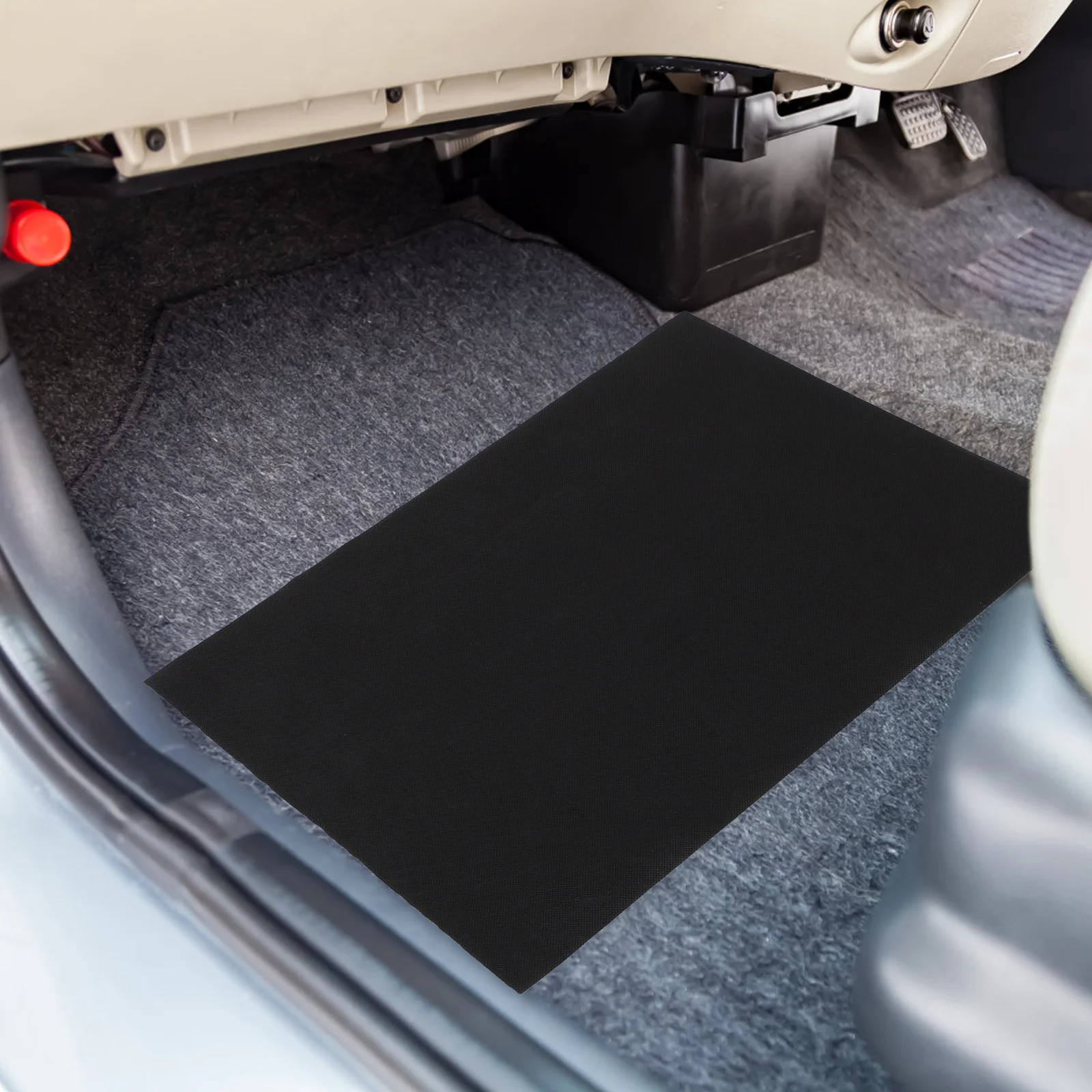 

50pcs Nonwoven Car Floor Mats Soft Antislip Lightweight Universal Fit Black Washable Car Interior Mats Protects Carpet Dirt Wear