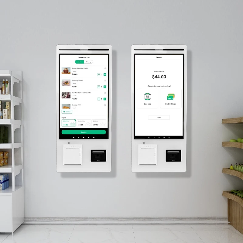 

21.5/23.8/27/32inch Android Windows Self Order Checkout Kiosk Machines Fast Food Self Order Restaurant Payment Kiosk