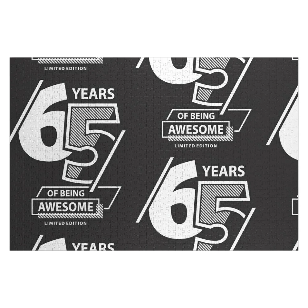 

65 Years Of Being Awesome - 65th Birthday Jigsaw Puzzle Custom Name Child Toy Custom Photo Puzzle