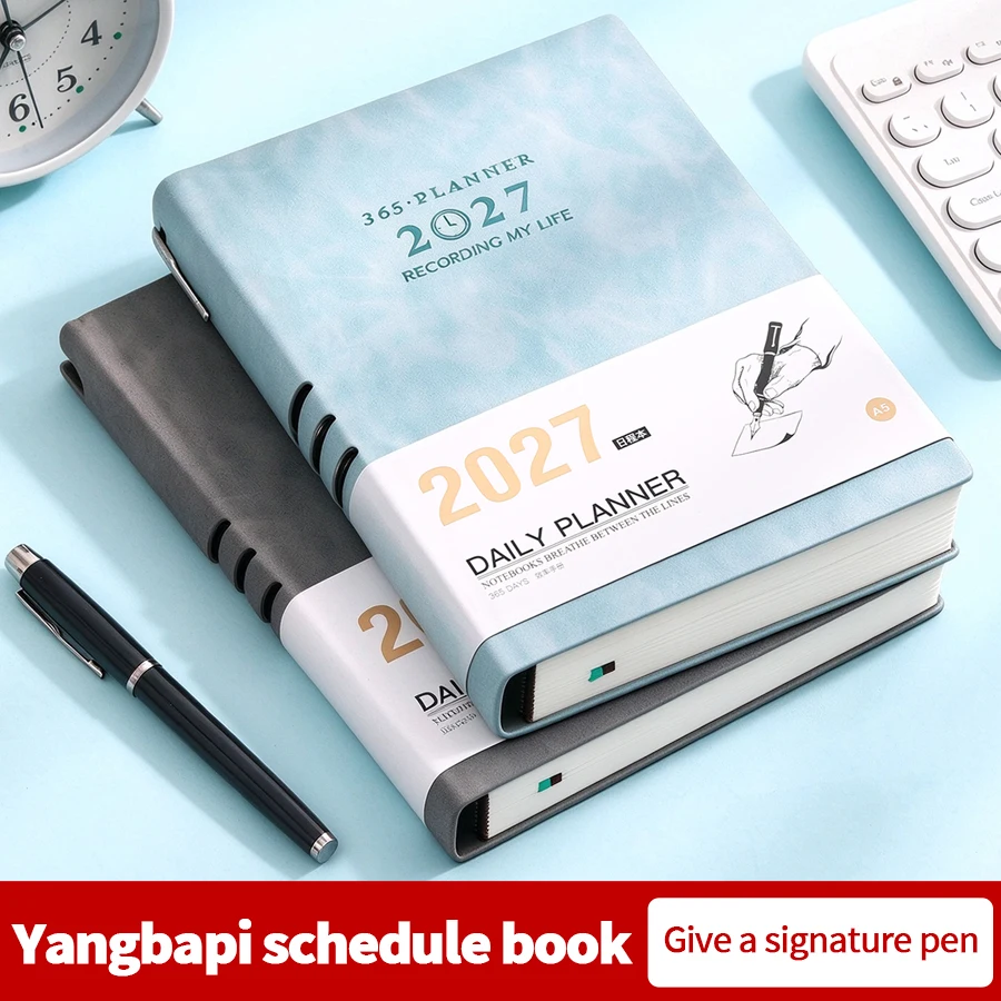 1pc 2027 Daily Planner, A5 Hardcover 365 Days One Page Per Day Plan Book with Color Tabs, Time Management Agenda Notebook for Of