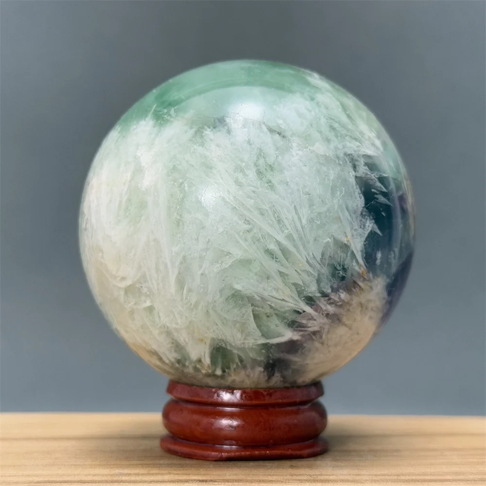 

Fluorite Badminton Natural Quartz Mineral Energy Reiki Meditation Prayer Chakra Home Room Decoration+Base