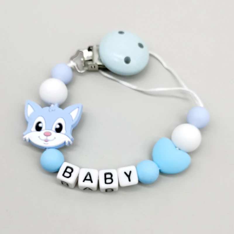 الطفل مخصص هوة كليب شخصية اسم سلسلة سيليكون حبة الدمية الحلمة حامل لعبة التسنين مضغ هدية قلادة للهايات