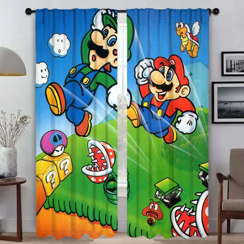 

2 шт., шторы Mario для детей, 150x166 см3D, высокие плотные шторы для гостиной, спальни, украшения, солнцезащитный крем, подарки для мальчиков и девочек