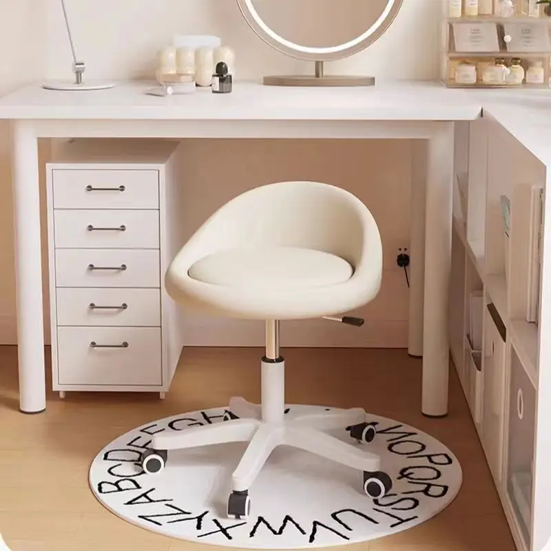 Vanity Stool Makeup Stool Adjustable Height Swivel 360 Rotating Wide Seat Stool for Dressing Table Home Office Furniture