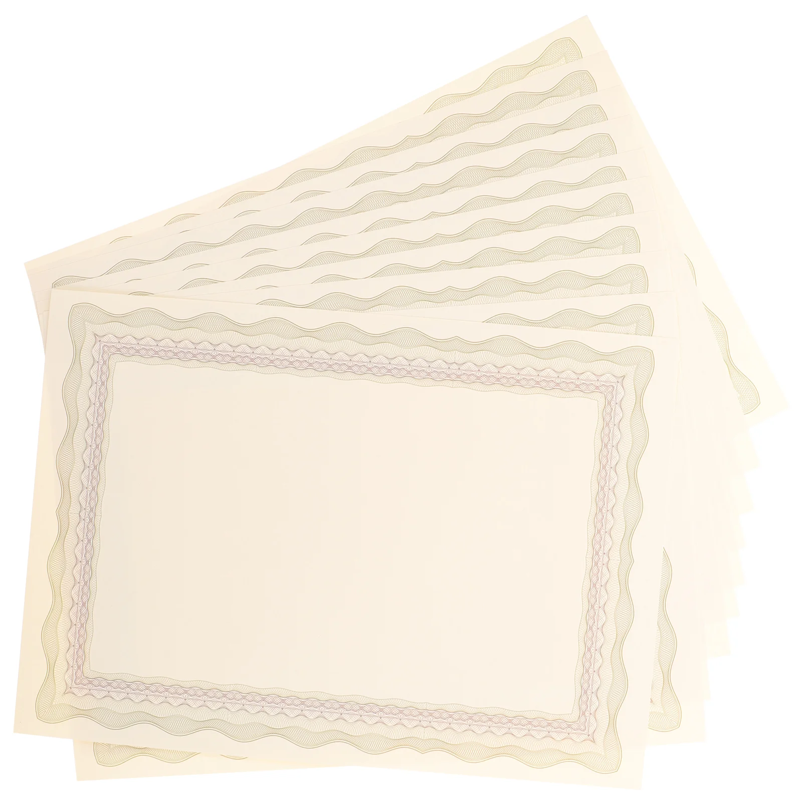 10 Pcs Certificate Inner Page Border Paper A4 Blank Diploma Parchment Pages Writable Office