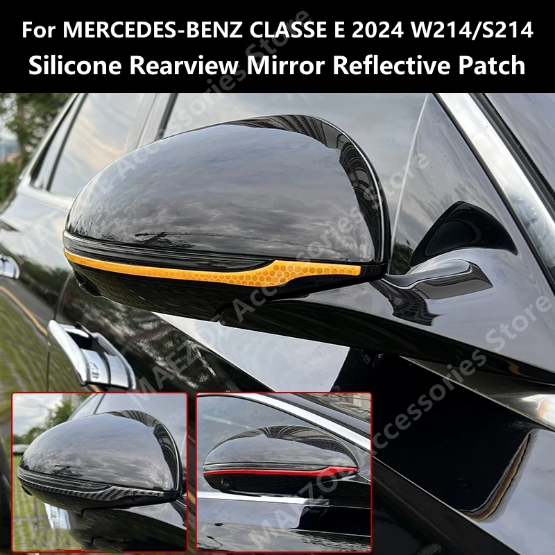 For MERCEDES-BENZ CLASSE E 2024 W214/S214 Silicone Rearview Mirror Reflective Patch,Car Exterior Modification Protection Refit