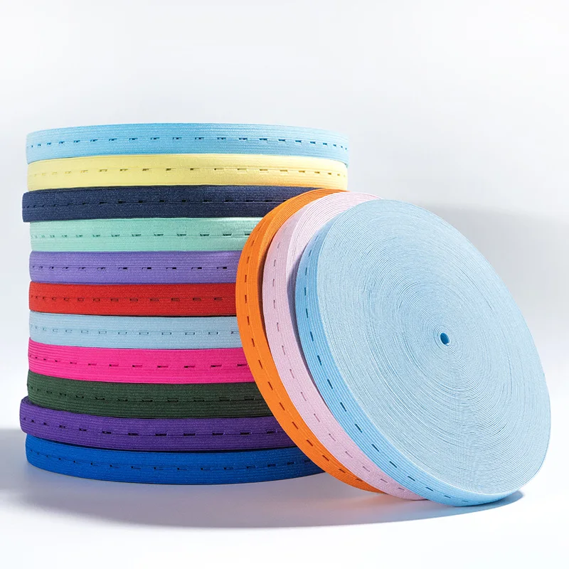 2yards/Lot 20mm Button Hole Knit Elastic Band Elastic Ribbon for Fiat Rubber Band Waist Band Stretch Rope DIY Sewing Accessories