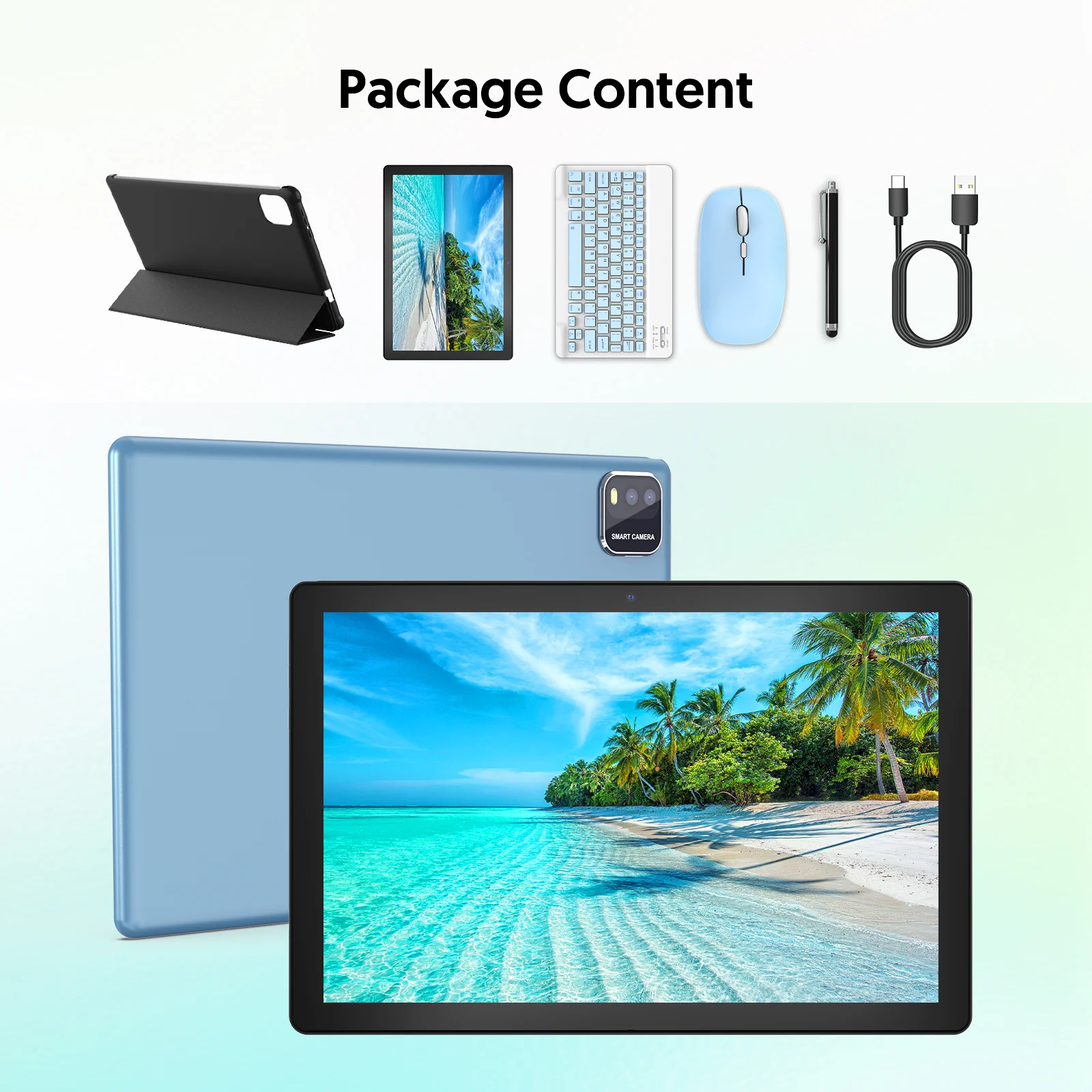 BAKEN 10インチ Android 15 タブレット、12GB（3+9拡張可能）RAM +