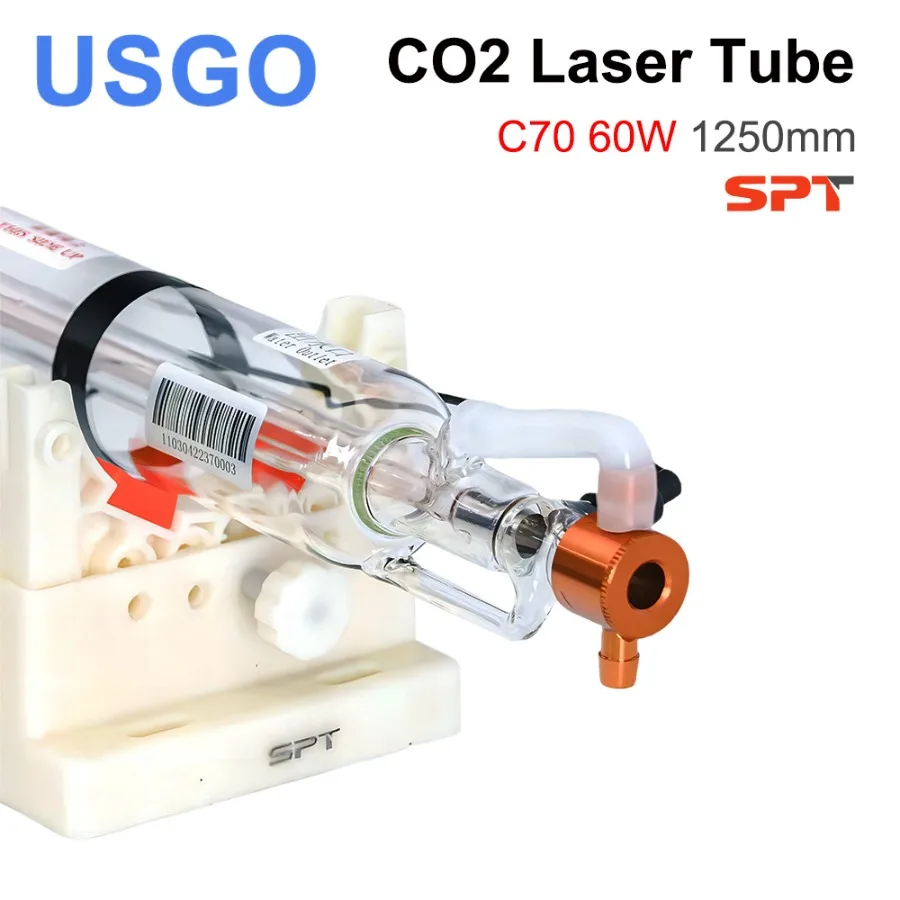 USGO SPT C70 60-80W Co2 Laser Tube Length 1250mm Diameter 55mm for CO2 Laser Engraving Cutting Machine