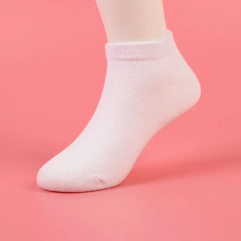 5 Pairs Children Low Cut Socks Boys Girls White Ankle Socks Soft Newborn Baby Comfortable Boat Sock Kids School Sport Clothes