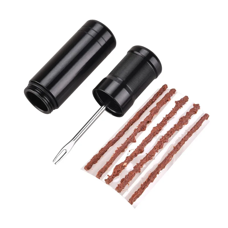 For Fixing Puncture Flat Road MTB Bicycle Bike Tubeless Tire Repair Kit Slug Plug Stopper Rubber Bacon Strips and Insertion Tool