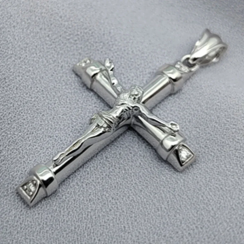 Authentic S925 Silver Jewelry Classic Cross Pendant Simple And Personalized Trend Best-Selling Genuine Gold Electroplating