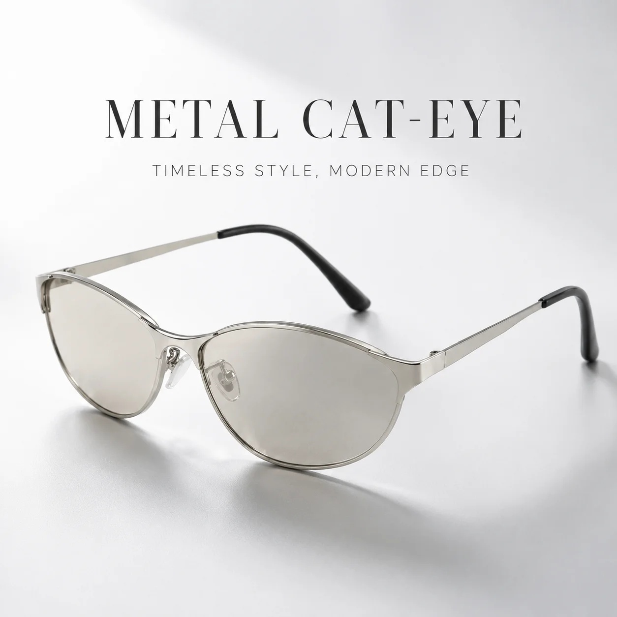 

BEAU FIVE Fashion Metal Cat Eye Sunglasses Women Men Vintage Rimless Alloy Frame UV400 Outdoor Driving Sun Glasses B11