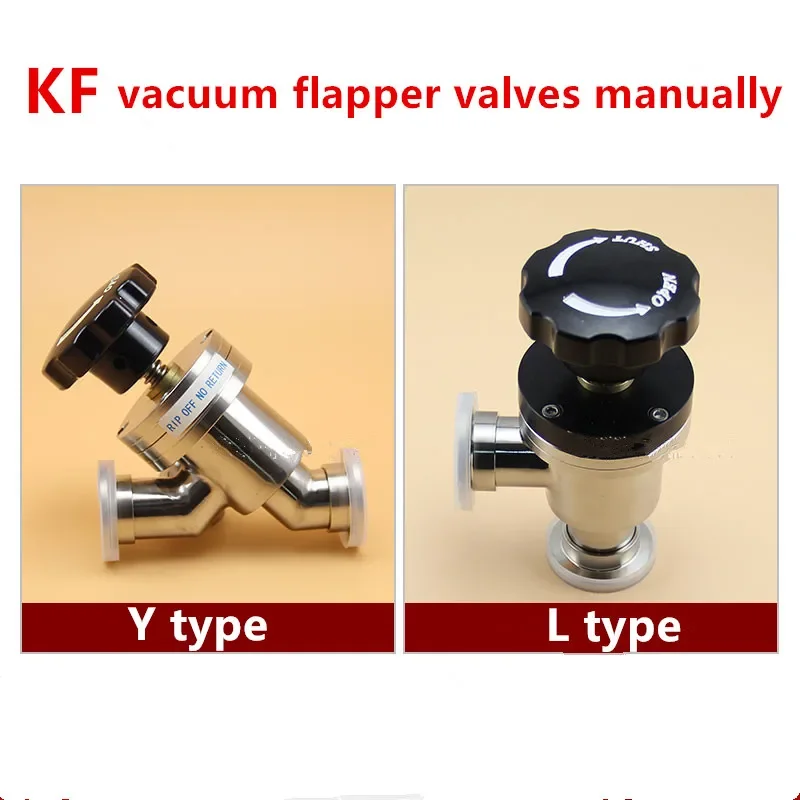 

L-typ Y-type Manual High Vacuum Flapper Valve KF-16 KF-25KF-40 KF-50 KF Vacuum Angle Valve Baffle Valve SS304