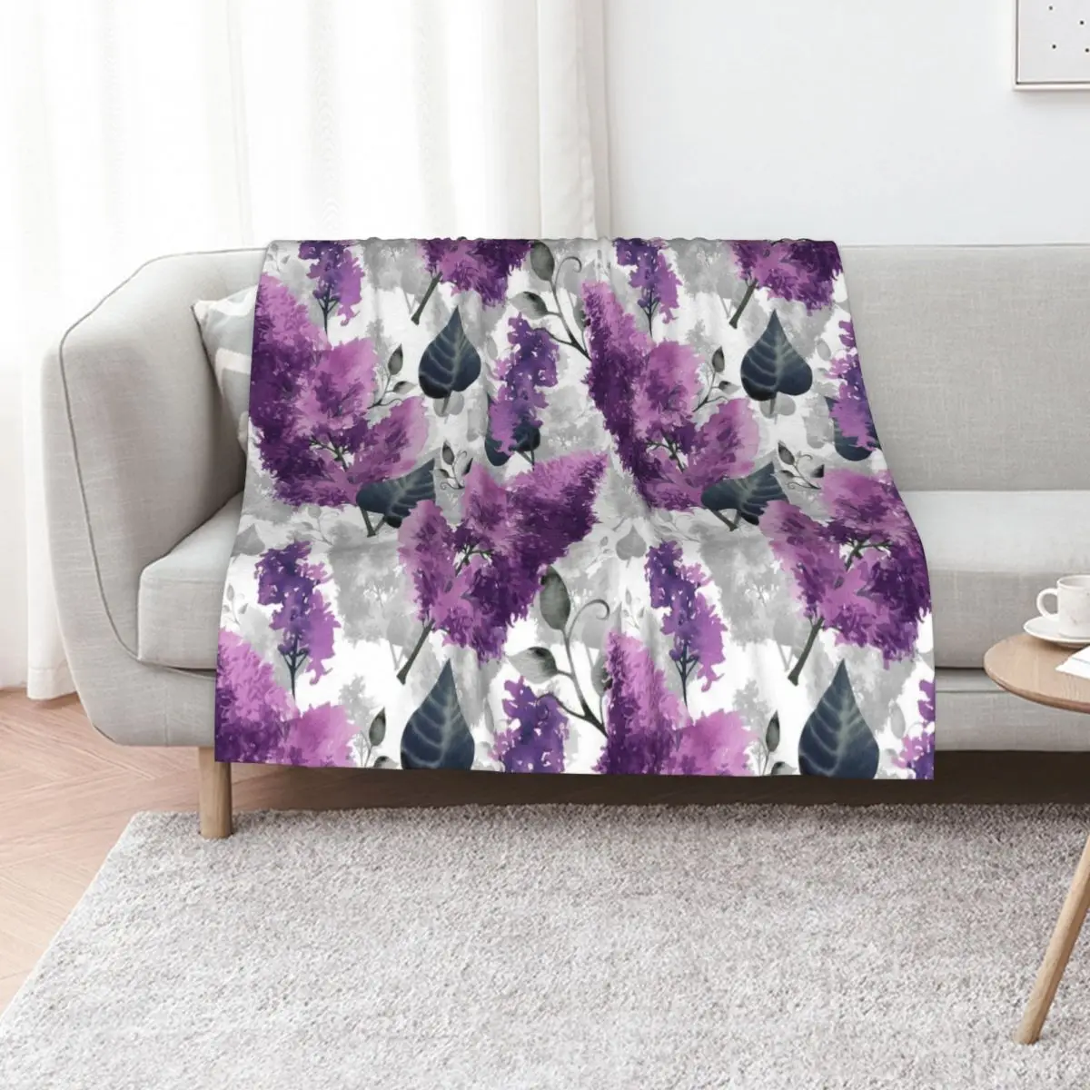 Lilac Throw Blanket halloween for babies Cute Plaid Loose Sofa Throw Thermal Blankets