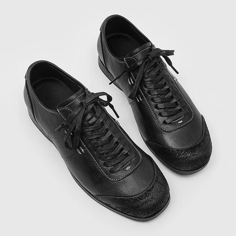 

Мужская кожаная повседневная обувь на шнуровке, удобные мужские прогулочные кроссовки, универсальные мужские кроссовки, дышащие мужские туфли на плоской подошве для вождения