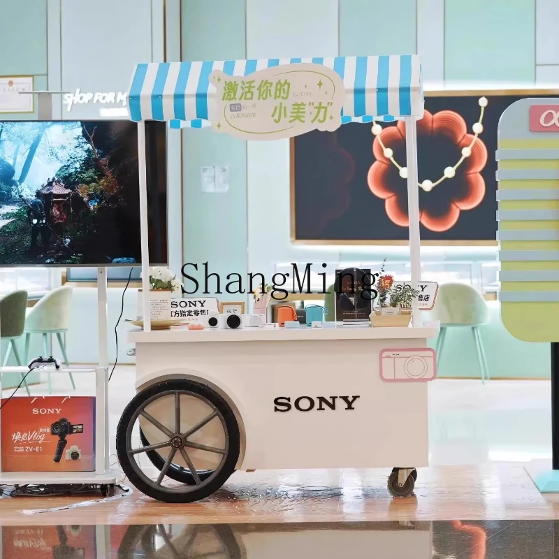 ZYY exquisite fashion stall trolley mobile hand push tasting cart activity exhibition field exhibition car