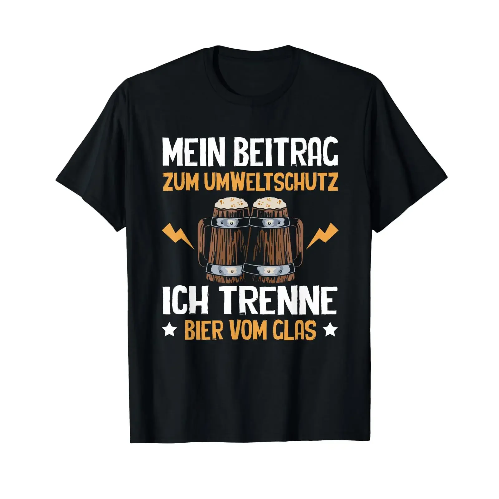 Mein Beitrag Zum Umweltschutz Funny Beer Sauf Men's T Shirt black vintage Washed fashion Soft homme designer clothes Slightly