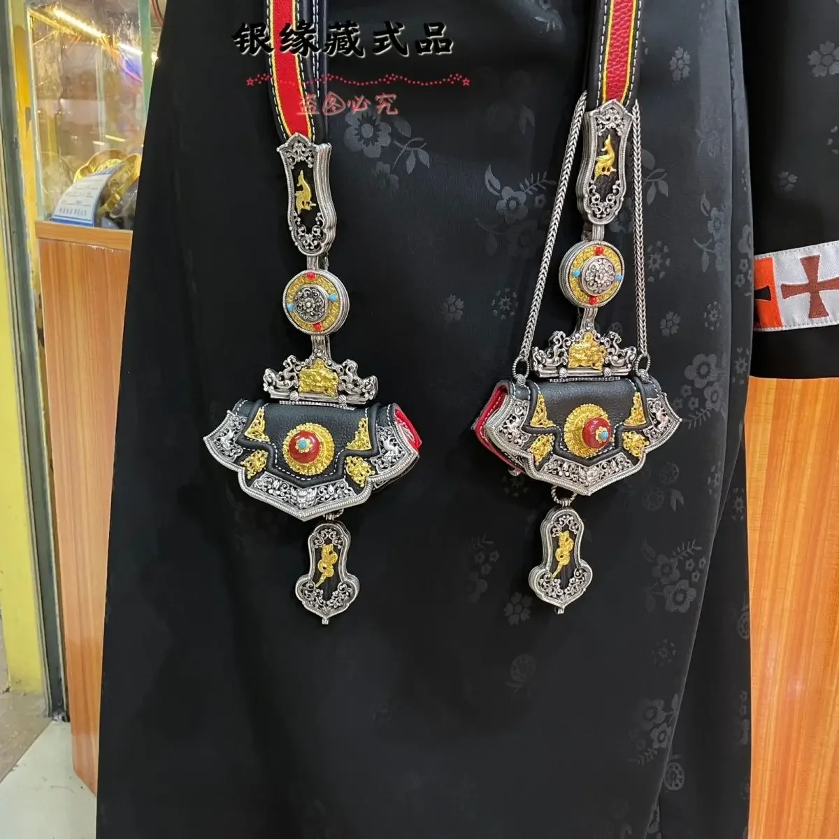 

Новый женский тибетский халат из медного металла, кулон-кошелек на талии