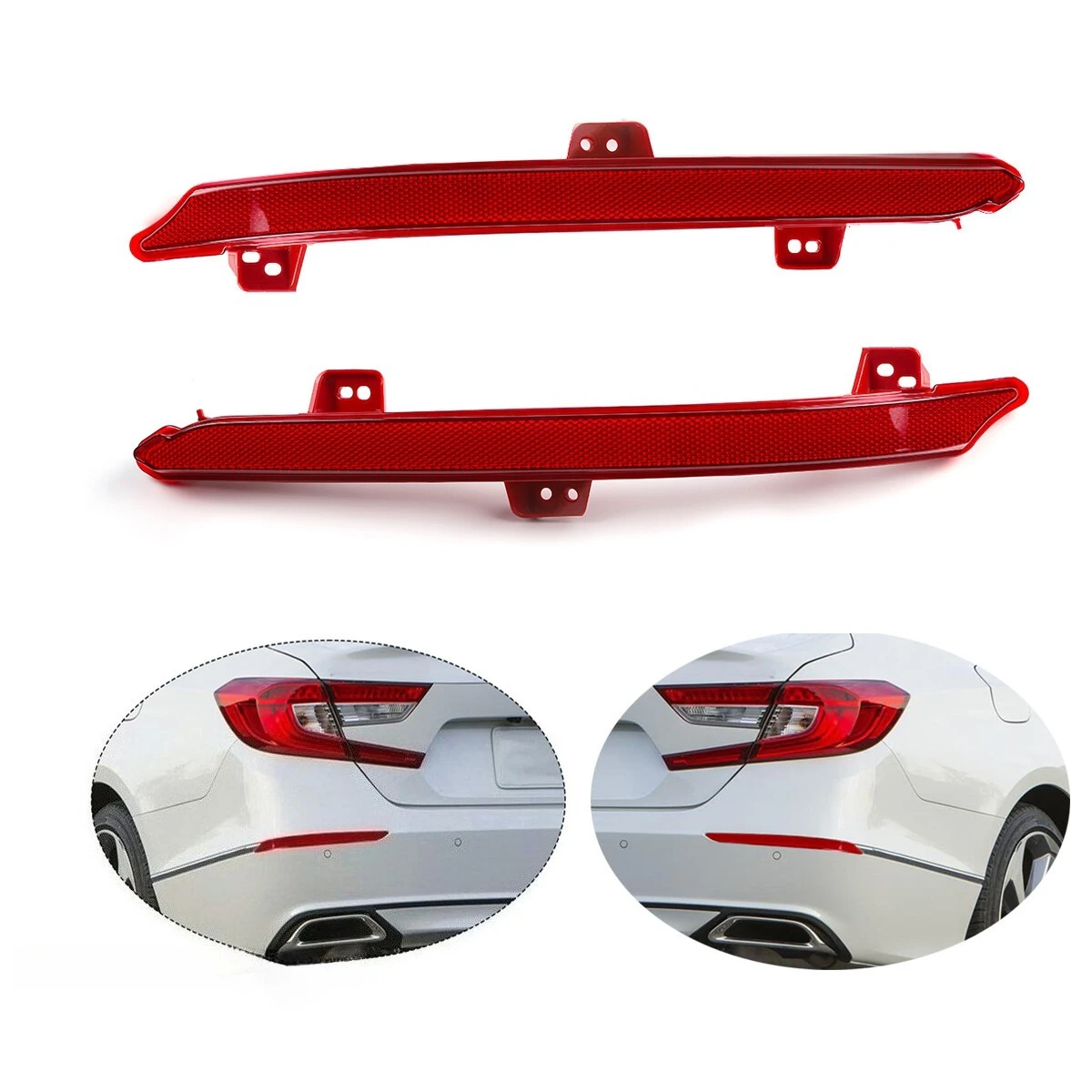 1 Pair Rear Bumper Reflector Light Tail Lamp Left&Right For Honda Accord 2018-2022 33555TVAA01 33555-TVA-A01