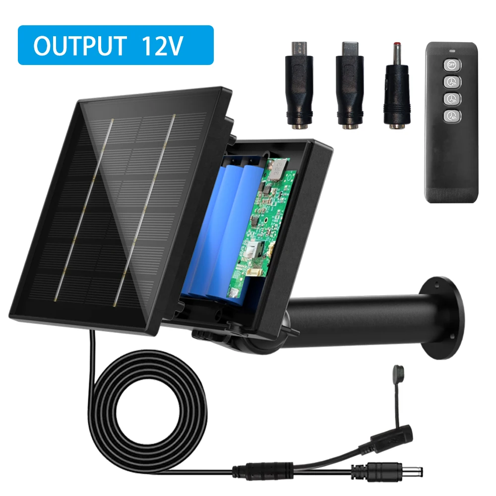

4W Solar Panel Waterproof Micro USB TypeC Output 12V Solar Cells Charge Built-in 18650 Battery Outdoor For Leds Remote Sensors