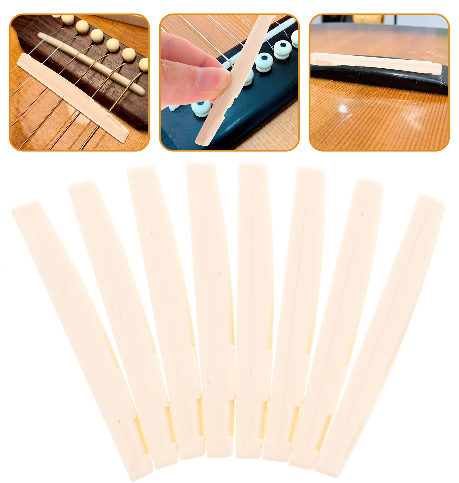 

100Pcs Plastic Guitar String Nut Durable Bridge Saddle for Electric Acoustic Guitar Replacement Accessories Plastic Bridge Nut