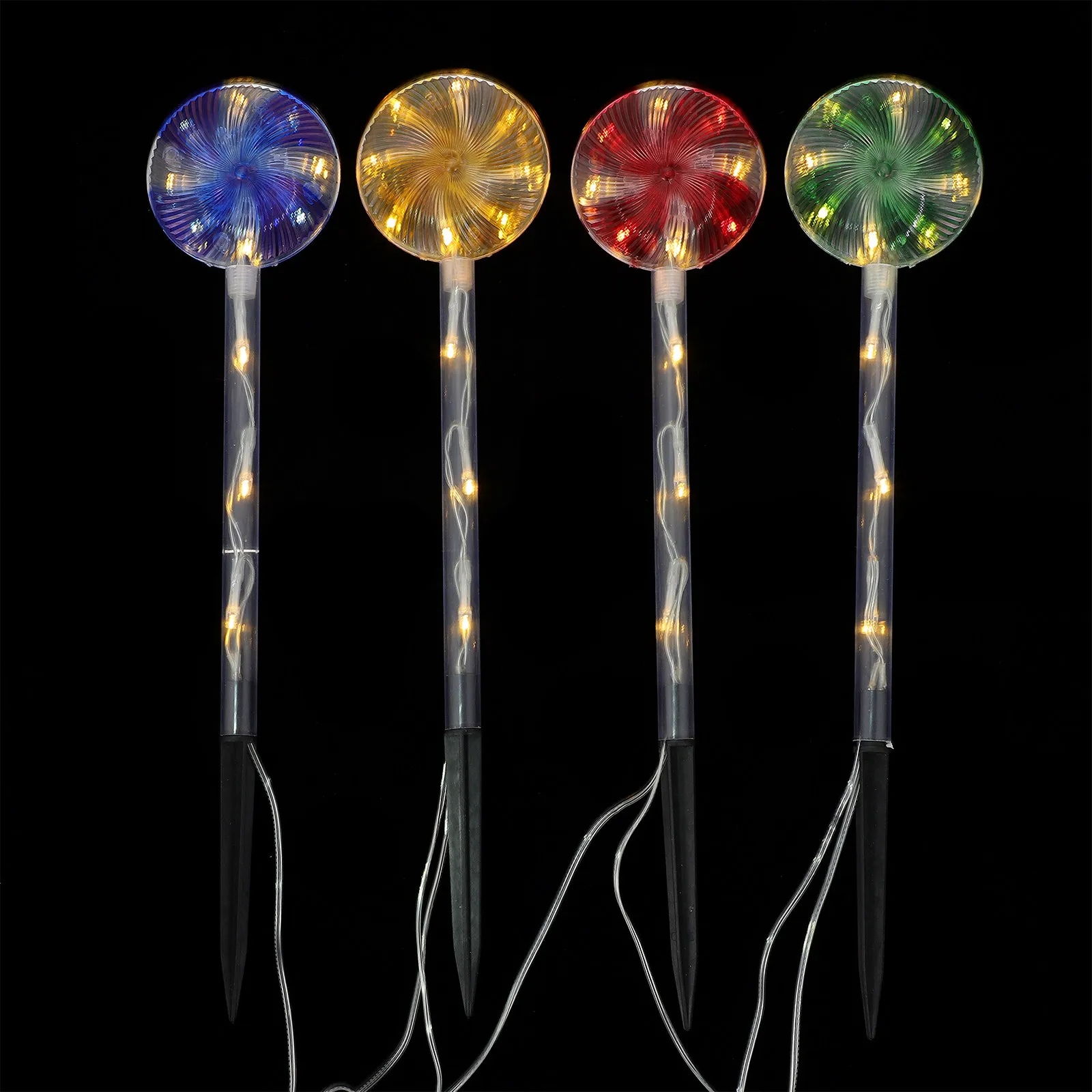 1Set Xmas Solar Candy Ground Insert Light Creative Lollipop Lawn Lamp Outdoor Decorative Solar Lawn Light for Garden Yard