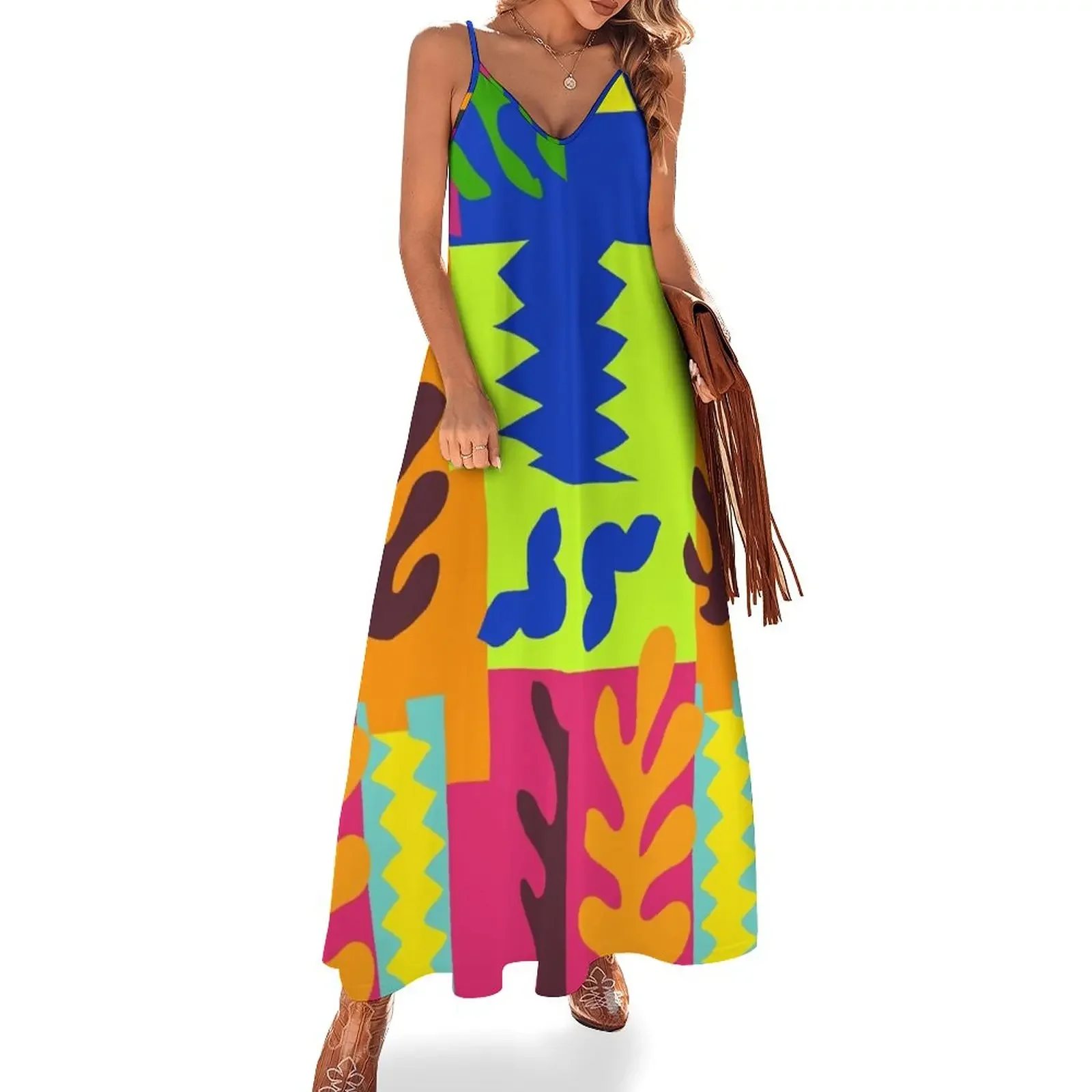 

Matisse Inspired Colorful Collage #3 Sleeveless Dress summer dress woman 2024 trendy bandage dress