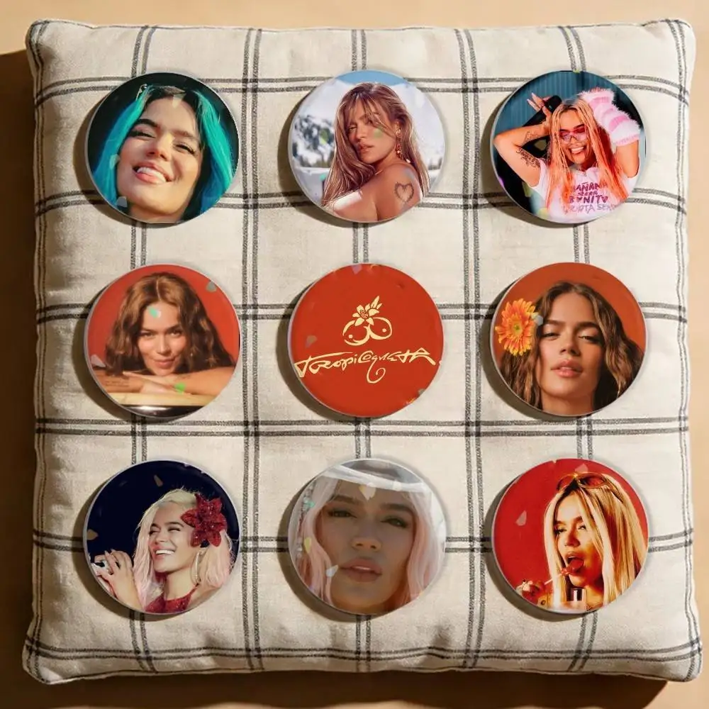 

K-Karol G M-Manana S-Sera Bonito Laser Badge Creative Pins Brooch for Bag Clothes Hat Decor Gifts Fans Collect