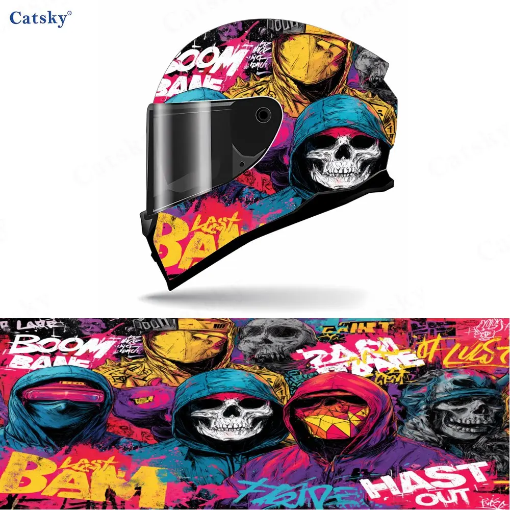 

Graffiti Decals - Durable & Waterproof PVC, Self-Adhesive Motorcycle Racing Helmet Sticker, Striking Design, Perfect Gift For He