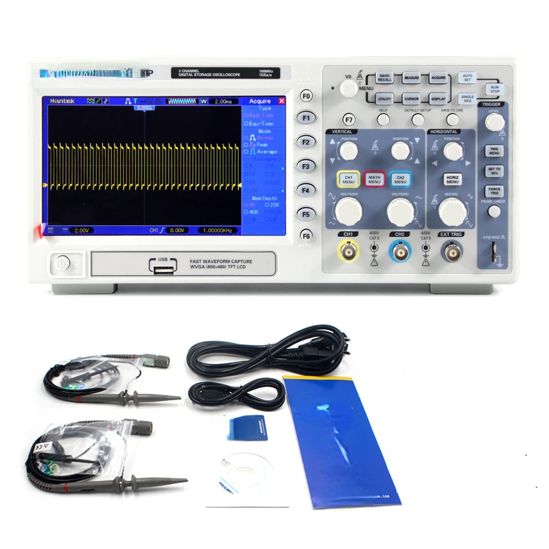 DSO5102P Digital Oscilloscope 100MHz 2Channels 1GSa/s Real Time Sample Rate USB host Device connectivity 7 Inch