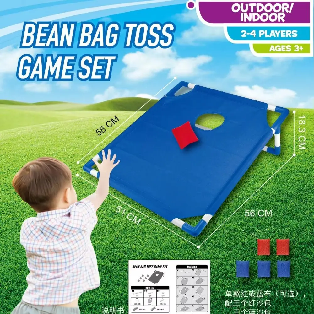 

BBQ Camping Throwing Cornhole Set Red Blue Tossing Bean Bags Game Sandbag Family Gathering Cornhole Game Board Adults