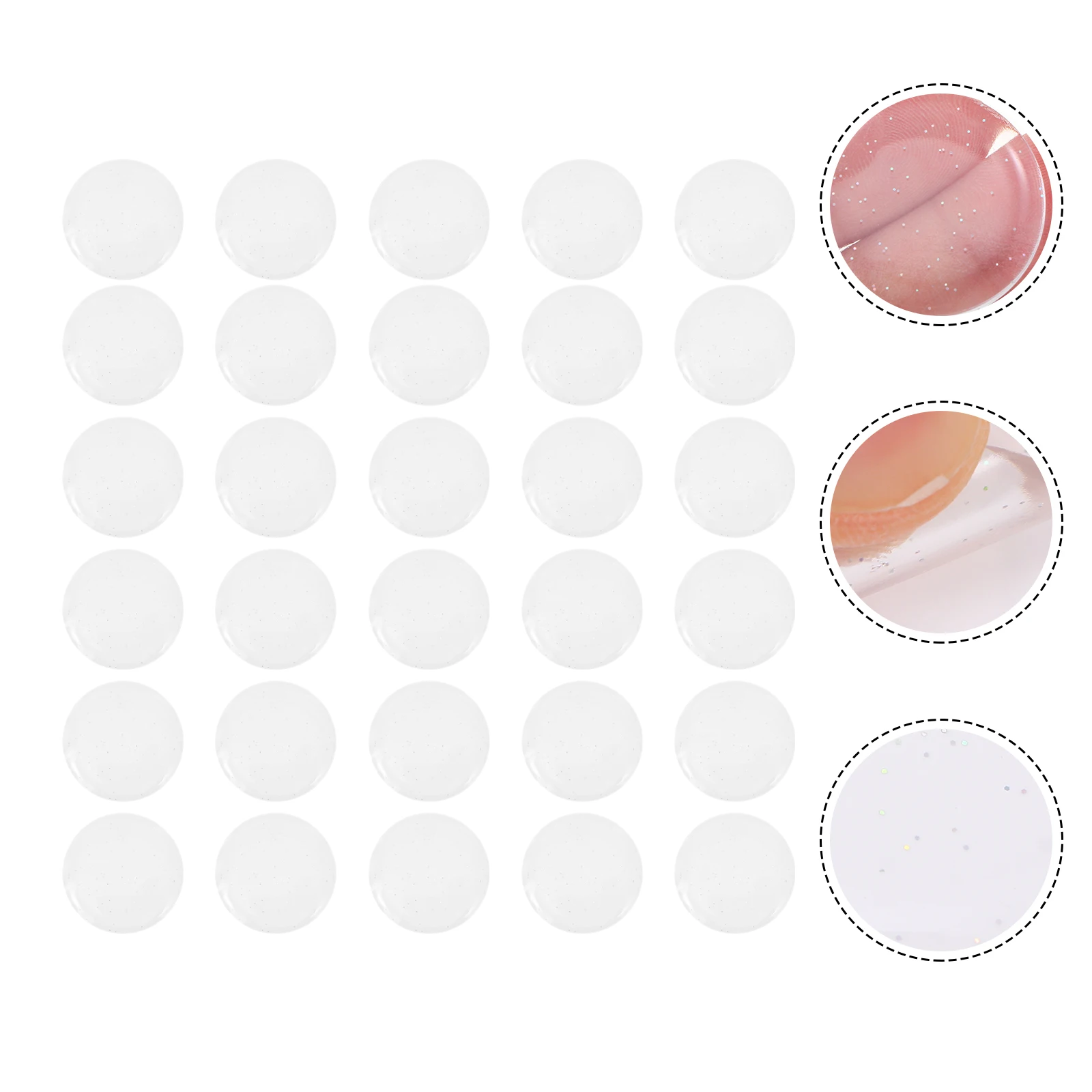 

30 Pcs Glue Paste Transparent Putty Stickers Removable Poster Round Tacky Gel Clear Sticky