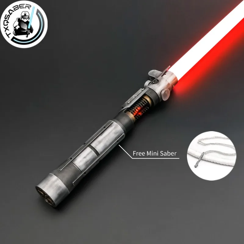 

TXQSABER SKI Crystal Neo Lightsaber Smooth Swing Metal Hilt for Heavy Dueling Colors Sounds Change Cosplay Laser Sword Kids Toys