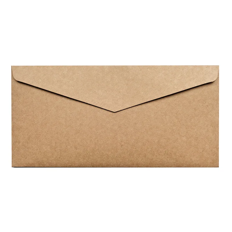 50Pcs Wholesale Vintage Kraft Paper Envelopes Blank A4 triangle cowhide black Handmade Writing Christmas Invitations 22*11CM