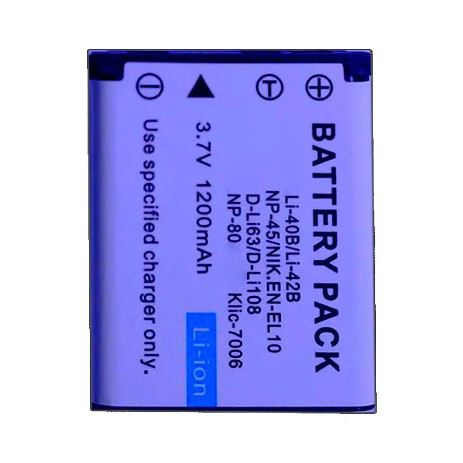 Li-42B Camera Battery For Olympus For FUJIFILM fuji NP-45 NP 45 NP45 NP 45A 45B 45S EN-EL10 Klic-7006 NP-80 1200mAh High Quality