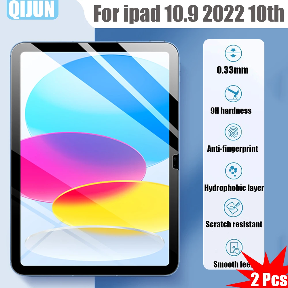 

Tablet Tempered glass film For iPad 10.9" 2022 10th New Explosion Scratch proof membrane Anti fingerprint 2 Pcs for A2757 A2777