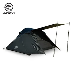 Aricxi 2 People Tent Black Ultralight 15D Camping Tent Waterproof Outdoor Hiking Travel Tent Backpacking Cycling Tent