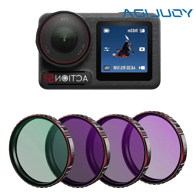 B-M Lens Filter Kit for DJI Action 5 Pro ND Filter Set CPL ND8 ND16 ND32 UV Filters for DJI Osmo Action 5 Pro Camera Accessories