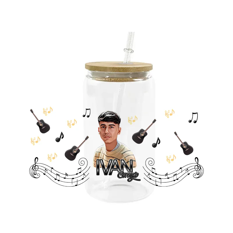 popular UV DTF Transfer Sticker Super Star For The 16oz Libbey Glasses Wraps Bottles Cup Can DIY Waterproof Custom Decals