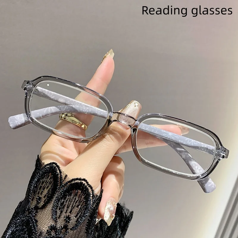 Fashionable Square Small-Frame Eyeglass Frames for Women, Middle-Aged and Elderly Models, Anti-Blue Light Reading Glasses
