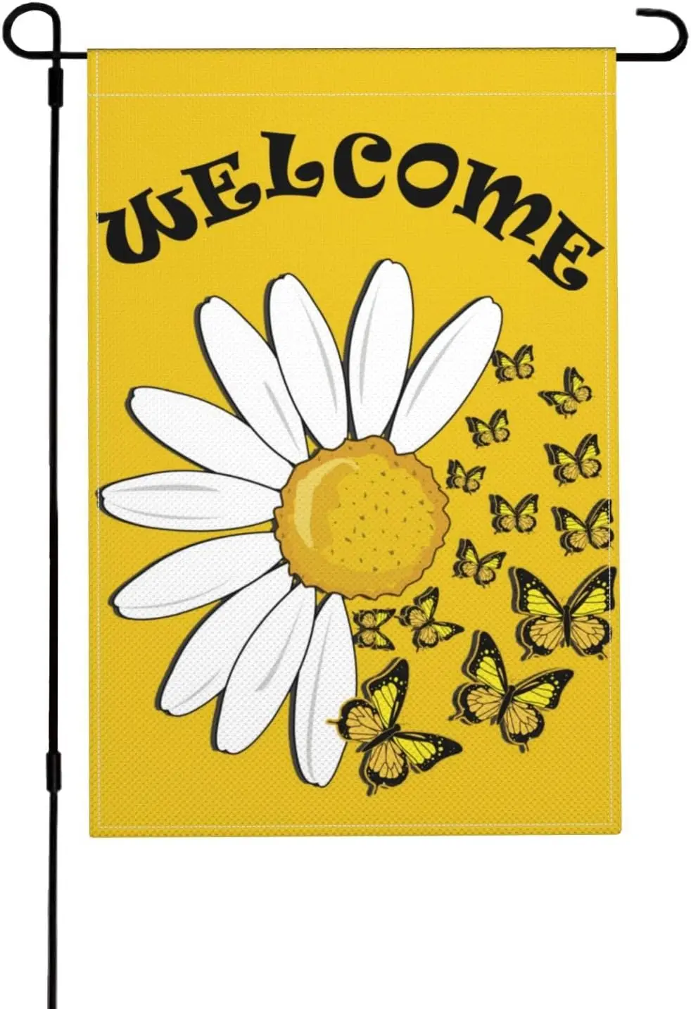Welcome Summer Garden Flag, Sunflower Butterflies Double Sided Yard Flag Weather Resistant Welcome Seasonal Outside Decorati SSL
