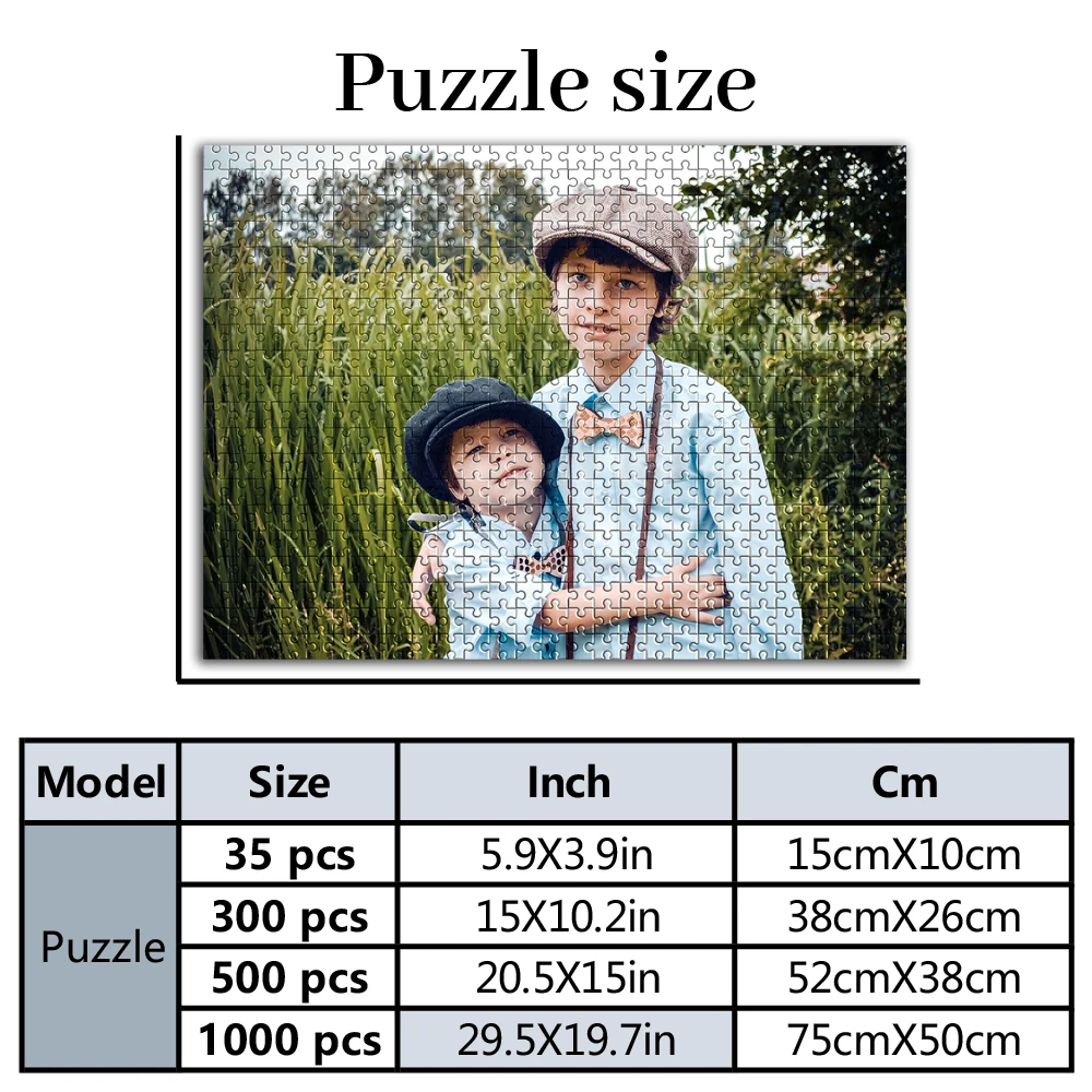 35/300/500/1000pcs Personalized Custom Photo Puzzle Family Photo Father's Day Back To School Halloween Christmas New Year