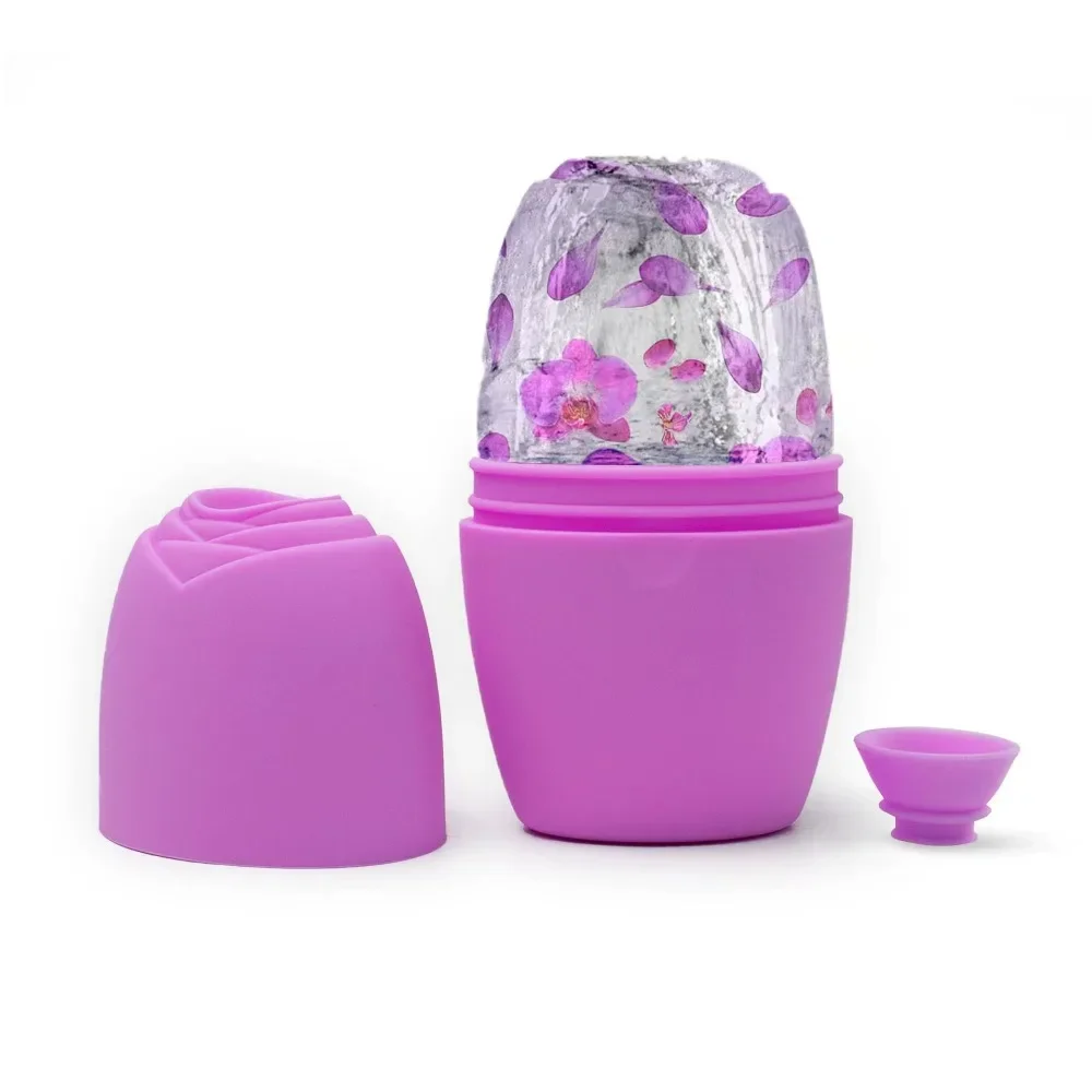 Rose Ice Face Roller Siliconen ijsvorm voor gezicht optillen Wallen Gezichtsmassager Roller Krimpen poriën Schoonheid Huidverzorgingshulpmiddelen