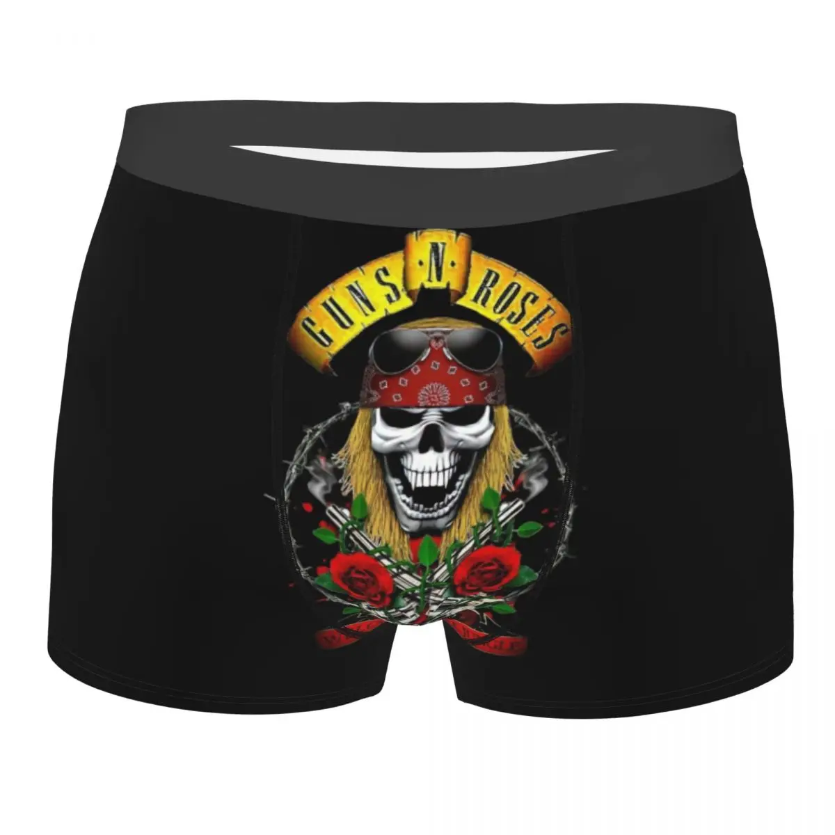 

Male Fashion Guns N Rose Skull Heads Band Underwear Boxer Briefs Men Stretch Shorts Underpants