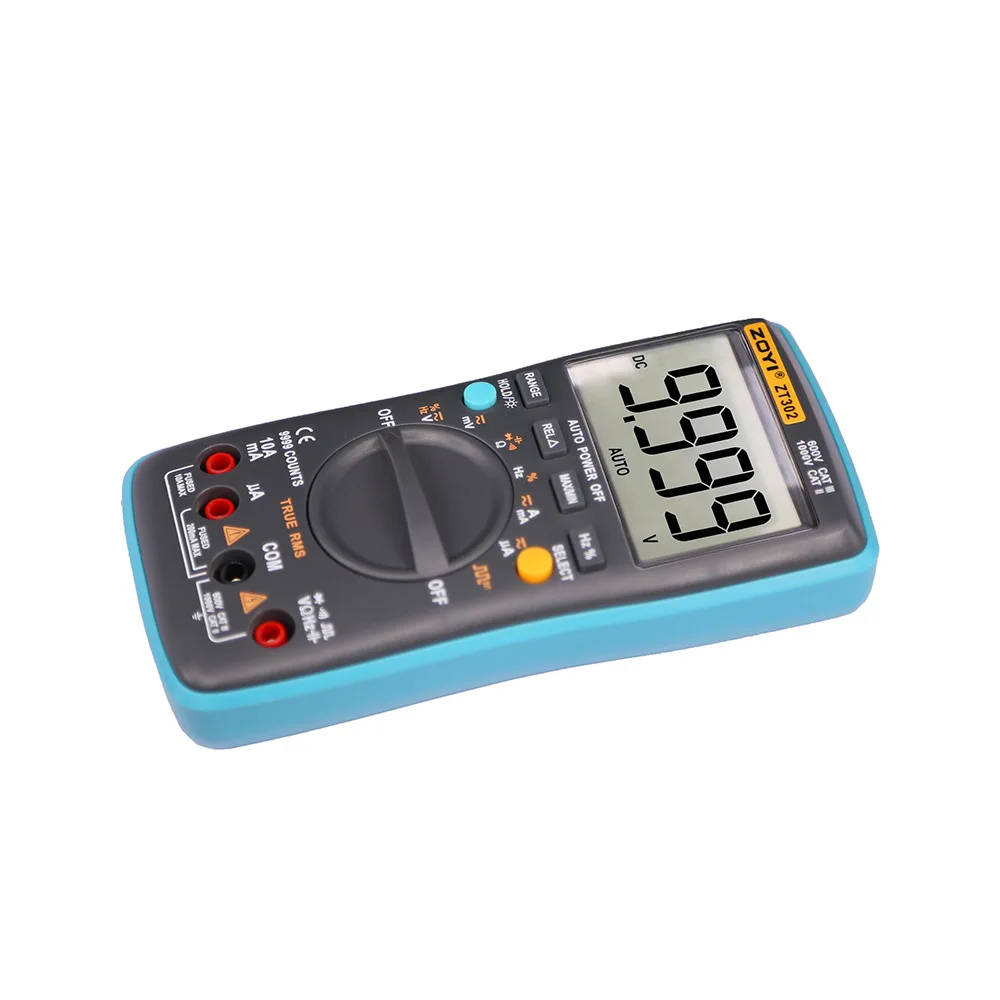 Digital ZOYI ZT303  ZT302 True-RMS DC/DA Voltmeter Ammeter Multimetro DMM Resistance Ohm Cap Hz Temp Tester 9999 Counts